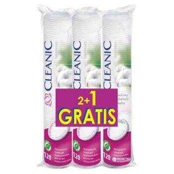 Dischete Demachiante din Bumbac - Cleanic Pure Effect Cotton Pads, 2+1 Gratis, 360 buc ieftin