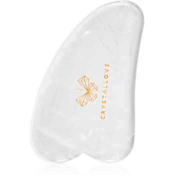 Crystallove Clear Quartz Gua Sha Plate accesoriu de masaj