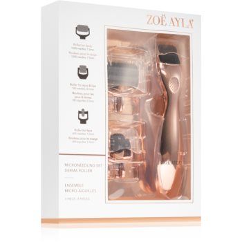 Zoë Ayla Micro-Needling Derma Roller Set aplicator cu micro-ace pentru fata si corp