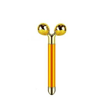 Aparat facial cu vibromasaj 3D 24K Gold , in cutie cadou , efect lifting si anti-rid