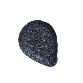 Burete Konjac cu carbune de bambus activat, Black Charcoal pentru ten mixt/gras, demachiere si exfoliere