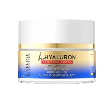 Crema de fata, Eveline Cosmetics, Bio Hyaluron 3x Retinol Sistem, Multi-Nourishing Intensely Restoring, 60+, 50 ml Crema de fata, Eveline Cosmetics, Bio Hyaluron 3x Retinol Sistem, Multi-Nourishing Intensely Restoring, 60+, 50 ml