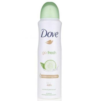 Deodorant Spray Antiperspirant Castravete si Ceai Verde - Dove Go Fresh Cucumber and Green Tea Scent, 150 ml Deodorant Spray Antiperspirant Castravete si Ceai Verde - Dove Go Fresh Cucumber and Green Tea Scent, 150 ml
