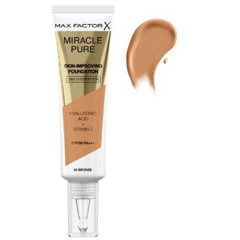 Fond de Ten - Max Factor Miracle Pure Skin-Improving Foundation SPF 30 PA+++, nuanta 80 Bronze, 30 ml