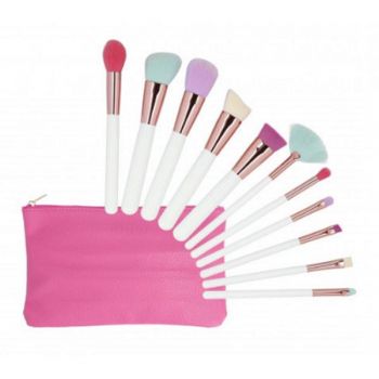 Set 11 Pensule Colorate pentru Machiaj - Mimo Makeup Brush Multi Color, 11 buc ieftina
