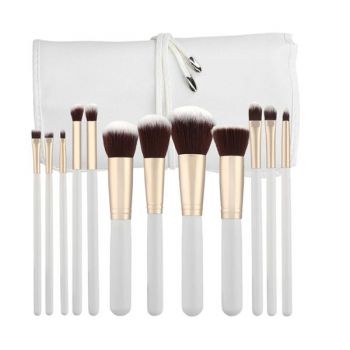 Set 12 Pensule Albe Kabuki pentru Machiaj - Mimo Makeup Brush Kabuki White, 12 buc ieftina