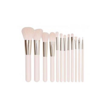 Set 12 Pensule Roz pentru Machiaj - Mimo Makeup Brush Pink, 12 buc de firma originala