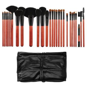 Set 28 Pensule Roz cu Negru pentru Machiaj - Mimo Makeup Brush Cherry & Black, 28 buc de firma originala