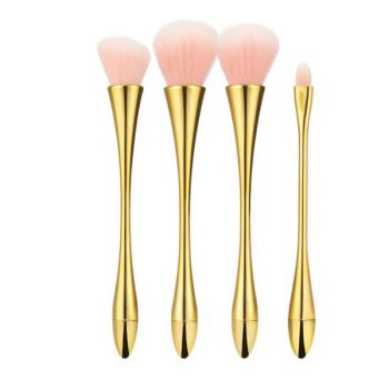Set 4 Pensule Aurii pentru Machiaj - Mimo Makeup Brush Golden, 4 buc