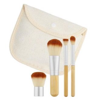 Set 4 Pensule pentru Machiaj - Mimo Makeup Brush Bamboo, 4 buc