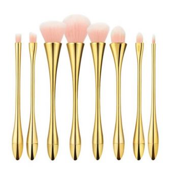 Set 8 Pensule Aurii pentru Machiaj - Mimo Makeup Brush Golden, 8 buc ieftina