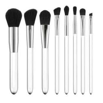 Set 8 Pensule cu Maner Transparent pentru Machiaj - Mimo Makeup Brush Transparent, 8 buc la reducere