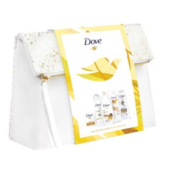 Set Cadou - Dove Nourishing Secrets Replenishing Sapun Solid Crema 100g + Deodorant Spray 150ml + Gel de Dus 250ml + Sampon 250ml + Lotiune de Corp 250ml + Geanta Cadou