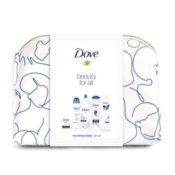 Set Cadou Original - Dove Beauty for All Nourishing Beauty Sapun Solid Crema 100g + Deodorant Spray 150ml + Gel de Dus 250ml + Sampon 250ml + Lotiune de Corp 250ml + Geanta Cadou Set Cadou Original - Dove Beauty for All Nourishing Beauty Sapun Solid Crema 100g + Deodorant Spray 150ml + Gel de Dus 250ml + Sampon 250ml + Lotiune de Corp 250ml + Geanta Cadou