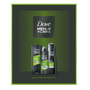 Set Cadou pentru Barbati - Dove Men+Care Extra Fresh Gel de Dus 250ml + Deodorant Spray 150ml + Sampon 250ml Set Cadou pentru Barbati - Dove Men+Care Extra Fresh Gel de Dus 250ml + Deodorant Spray 150ml + Sampon 250ml