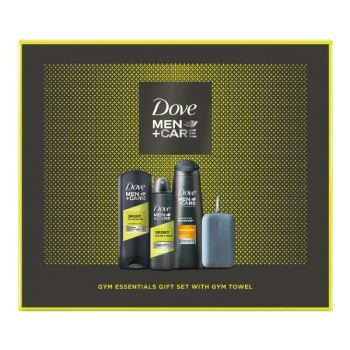 Set Cadou pentru Barbati - Dove Men+Care Gel de Dus 250ml + Deodorant Spray 150ml + Sampon 250ml + Prosop Microfibra