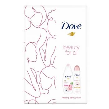 Set Cadou Regenerant - Dove Beauty for All Relaxing Care Gel de Dus 250ml + Deodorant Spray 150ml