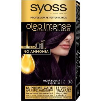 Vopsea de par, Syoss Oleo Intense, nuanta 3-33 Pruna Bogata, 115 ml