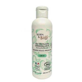 Apa Micelara Bio cu Ulei de Argan si Migdale Dulci pentru Piele Normal/Uscata - Born to Bio Cleaning Micellar Water Amande Douce Argan Bio, 200ml