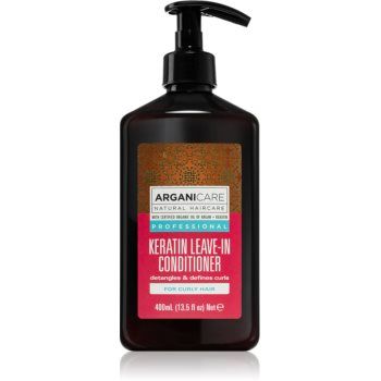 Arganicare Keratin Leave-In Conditioner balsam (nu necesita clatire) pentru păr creț