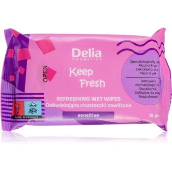 Delia Cosmetics Keep Fresh Sensitive Servetele umede cu efect revigorant ieftina