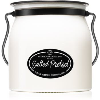 Milkhouse Candle Co. Creamery Salted Pretzel lumânare parfumată Butter Jar de firma original