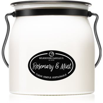 Milkhouse Candle Co. Creamery Rosemary & Mint lumânare parfumată Butter Jar