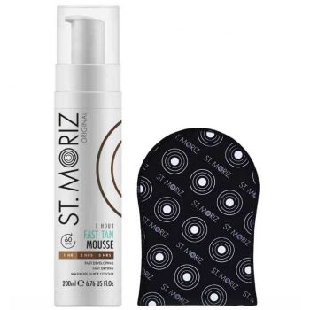 Set pentru Autobronzare Profesionala ST MORIZ cu Spuma Fast Tan 1 Hour 2 Hrs 3 Hrs si Manusa la reducere