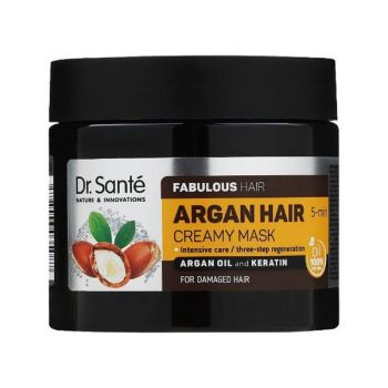 Masca Regeneranta cu Ulei de Argan si Cheratina pentru Par Deteriorat Dr. Sante, 300ml