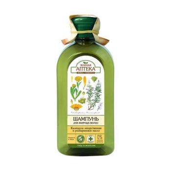 Sampon pentru Par Gras cu Extract de Galbenele si Ulei de Rozmarin Zelenaya Apteka, 350ml