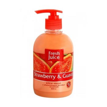 Sapun Lichid Cremos cu Lapte de Orez, Extracte de Capsuni si Guava Fresh Juice, 460ml