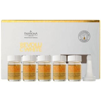 Tratament de Noapte cu Vitamina C pentru Reducerea Petelor - Farmona Revolu C-White Night Time Treatment with Vitamin C, 5 x 5ml