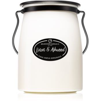 Milkhouse Candle Co. Creamery Linen & Ashwood lumânare parfumată Butter Jar