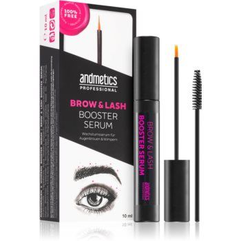 andmetics Professional Brow & Lash Booster Serum Ser stimulator pentru creșterea genelor și a sprâncenelor