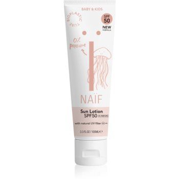 Naif Baby & Kids Sun Lotion SPF 50 cremă pentru plaja fara parfum