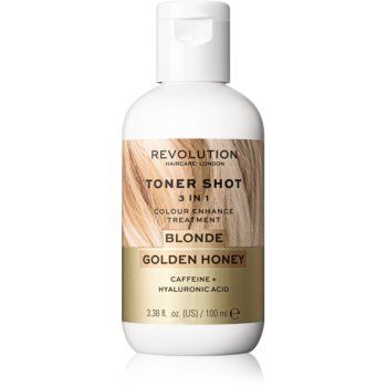 Revolution Haircare Toner Shot Blonde Golden Honey masca tonifianta si hranitoare 3 in 1