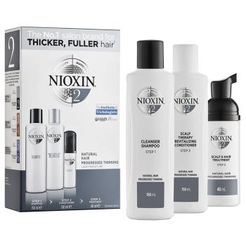 Nioxin System 2 - Pachet tratament anticadere puternica pentru par natural 340ml