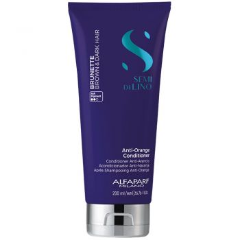 Alfaparf Semi di Lino Brunette Anti Orange - Balsam neutralizare tonuri de portocaliu 200ml de firma originala