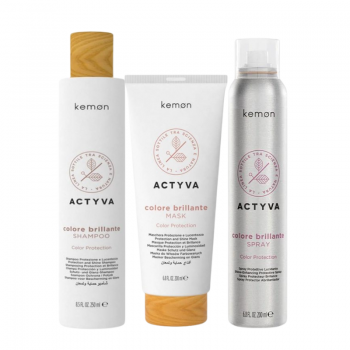 Kemon Actyva Colore Brillante - Pachet ingrijire par vopsit (sampon 250ml,masca 200ml,spray 200ml)