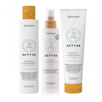 Kemon Actyva Volume E Corposita - Pachet de volum par fin (sampon 250ml,balsam 150ml,spray 125ml)