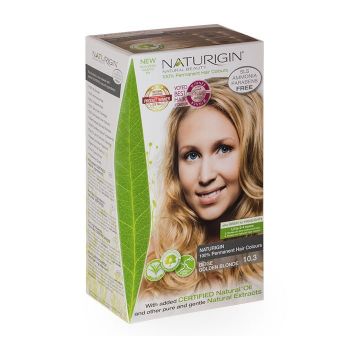 Naturigin - Vopsea de par naturala permanenta Blond bej auriu 10.3 ieftina