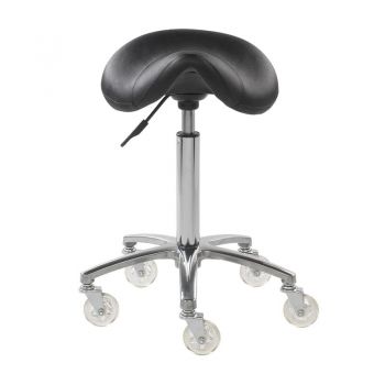 Taburet coafor Maletti Sgabi Scai 008 Negru cu rotile silicon