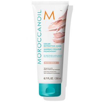 Masca coloranta pentru par Moroccanoil Color Depositing Rose Gold 200ml