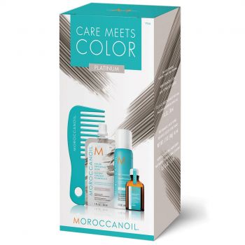 Set pentru par Moroccanoil Care Meets Color Platinum ieftin