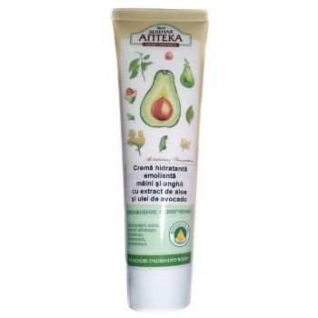 Crema Hidratanta Emolienta pentru Maini si Unghii cu Extract de Aloe si Ulei de Avocado Zelenaya Apteka, 100ml ieftina