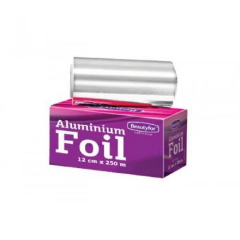 Rola Folie Aluminiu Argintie Suvite - Beautyfor Aluminium Foil for Hairdressing 14 microni, 0.12m x 250m