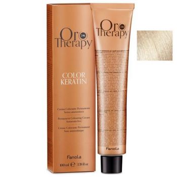 Vopsea Demi-permanenta Fanola Oro Therapy Color Keratin 10.0 Blond Platinat, 100ml