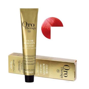 Vopsea Demi-permanenta Fanola Oro Therapy Color Keratin 7.606 Blond Rosu Aprins, 100ml