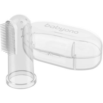 BabyOno Take Care First Toothbrush periuta de dinti pentru deget pentru copii cu sac