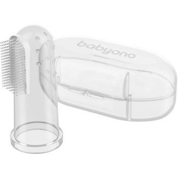 BabyOno Take Care First Toothbrush periuta de dinti pentru deget pentru copii cu sac ieftin